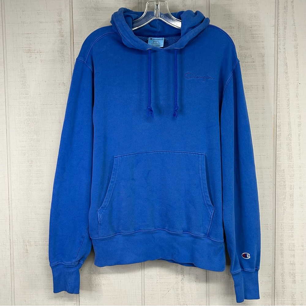 Champion Hoodie Sweatshirt Size S‎ Pull Over Embroidered Logos Pockets Casual